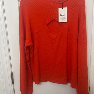 Lna Women's Orange and Red Shirt
